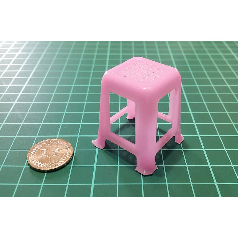 【袖珍屋】塑膠椅／塑膠板凳-粉紅色(小)(F1931A0050)