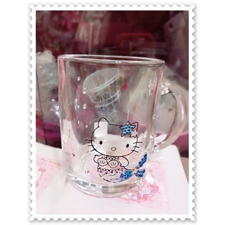 ♥小花花日本精品♥ Hello Kitty SWAROVSKI 施華洛世奇聯名 美人魚 對杯