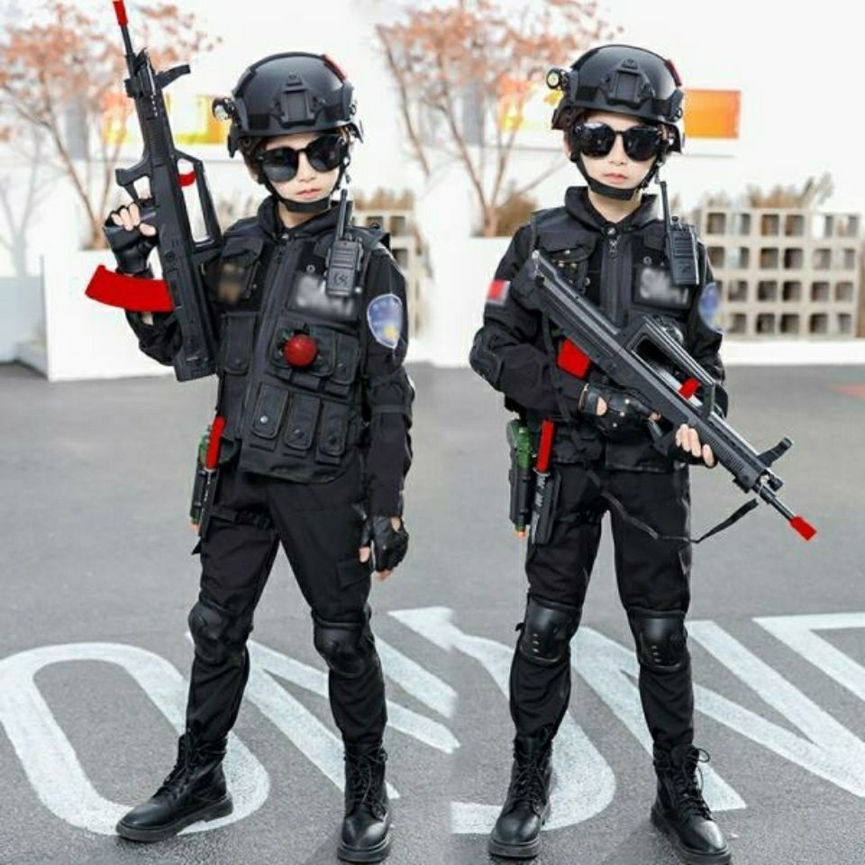 兒童特警衣服警察服軍訓服警察服套裝演出服警官服裝軍裝套裝男童
