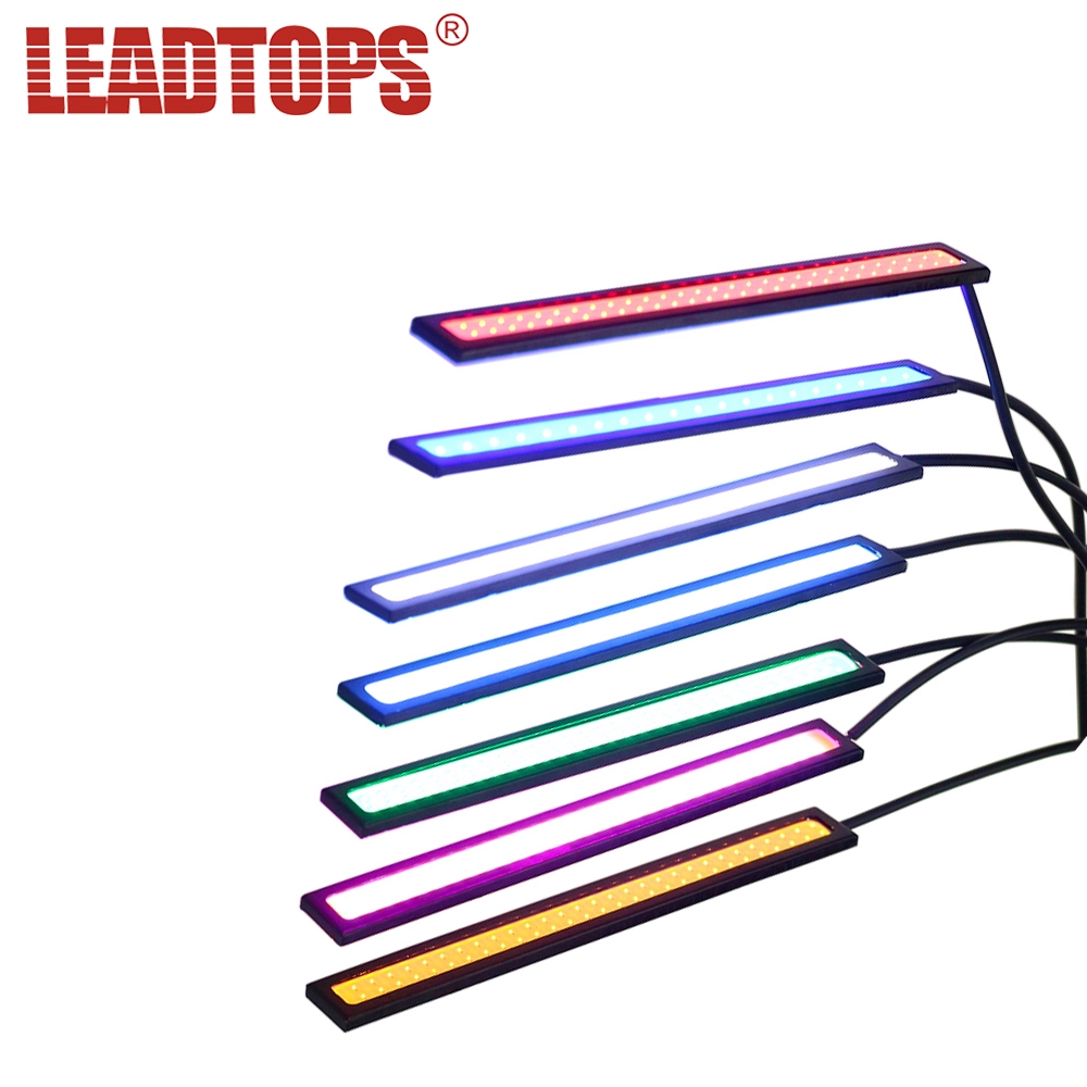 Leadtops 1pcs COB LED 日間行車燈 DRL 14-17mm 防水汽車 COB 駕駛霧燈汽車造型 DC