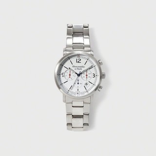 美國百分百【全新真品】Abercrombie & Fitch 麋鹿 AF 不鏽鋼 手錶 腕錶 配件 男錶 銀色 H812