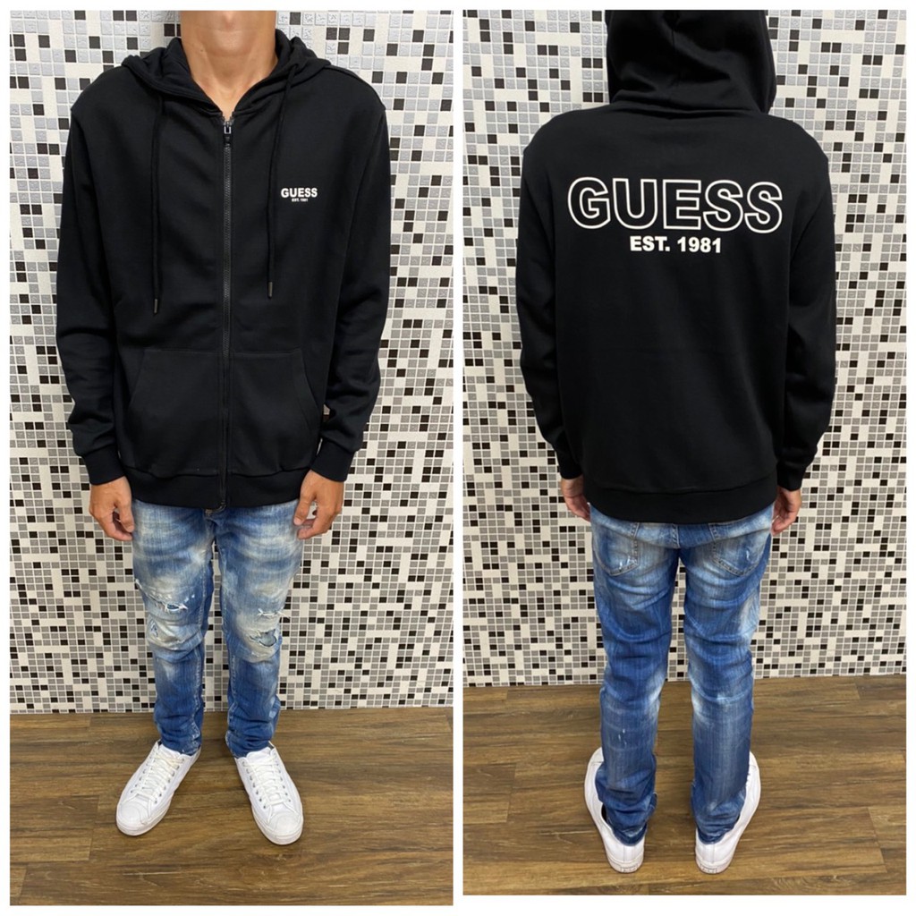 【麋鹿巴士】GUESS   經典字款   棉質連帽外套   女可穿