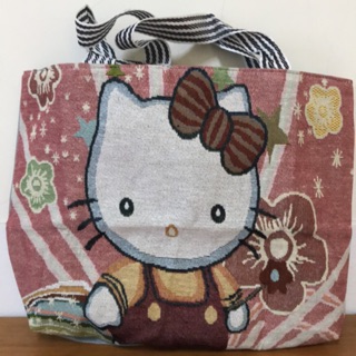 現貨 HELLO KITTY 小熊維尼超大帆布包 拉鍊包 肩背包
