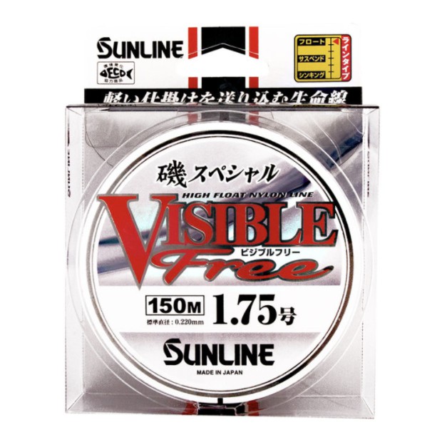 ◂鶴本🐽釣具▸ SUNLINE  VISIBLE FREE 150M ISO SPECIAL 磯釣尼龍浮水線 （白色）