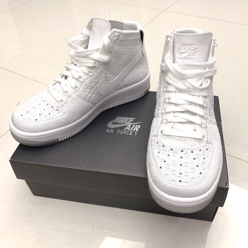 NIKE AIR FORCE 1 Flyknit 女高筒針織23 二手