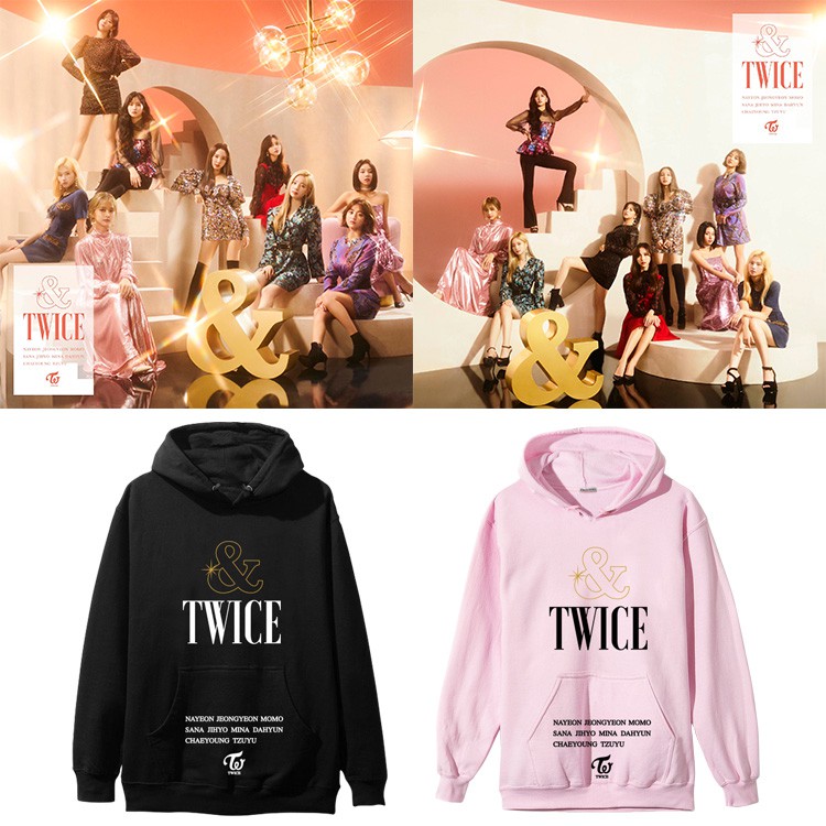 新款現貨 Twice組合專輯 Twice周邊打歌服同款寬松長袖帽t大學t 男女情侶裝正韓上衣 蝦皮購物