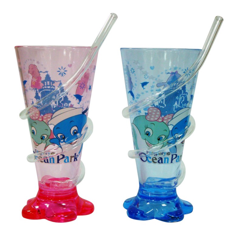 Farglory Ocean Park遠雄海洋公園 吉祥物城堡吸管杯 海豚水杯 150ML