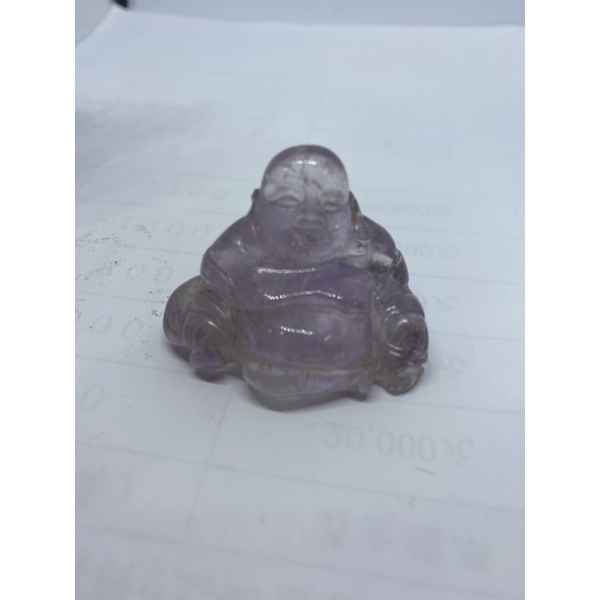 D3727天然水晶原礦 紫水晶 彌勒佛 擺件  重量34.1g 尺寸高32.3mm寬43.1mm厚27.9mm