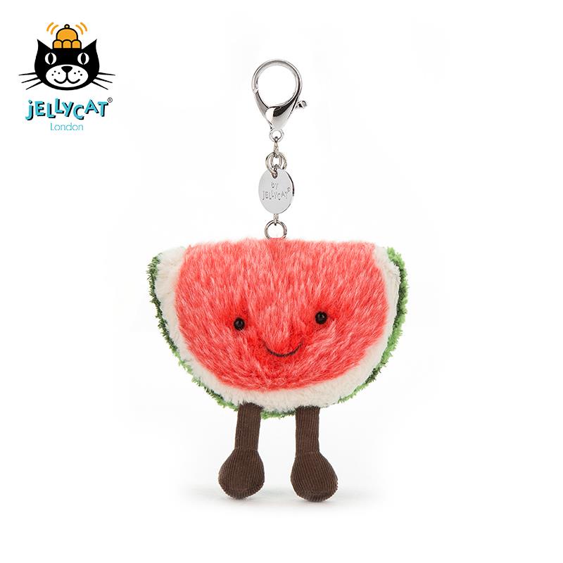 jELLYCAT英國正版Amuseables Watermelon可愛小西瓜鑰匙扣掛飾配件娃娃填充玩具