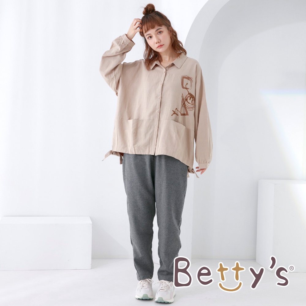 betty’s貝蒂思(05)鬆緊腰圍休閒長褲(深灰)