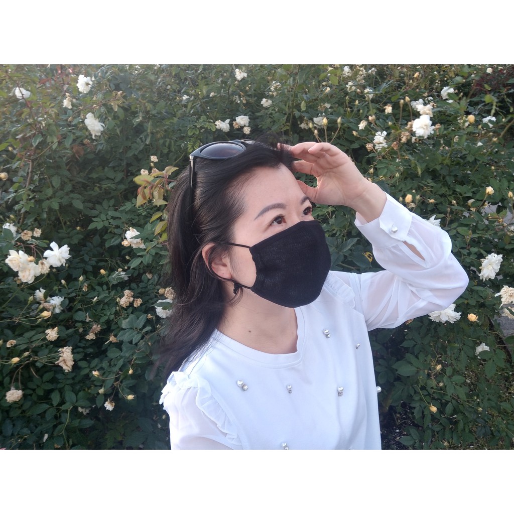 Sandy's choice~日本製布料 三層負離子纖維口罩/時尚黑負離子口罩/排毒/過濾PM2.5降低霧霾的傷害