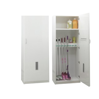 塑鋼掃具清潔用品收納櫃 (緩衝門片) (白)288-03