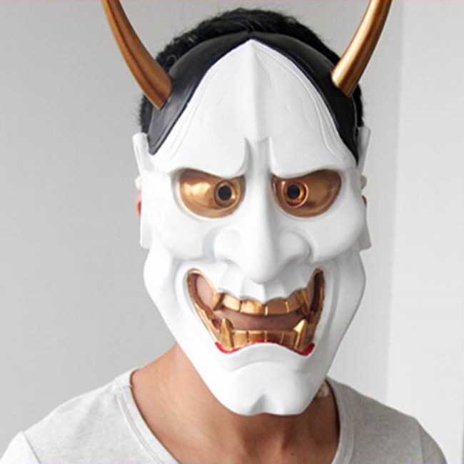 日本般若鬼首面具萬聖節白鬼願凜面具 眼罩 面罩cosplay 派對整人生日 蝦皮購物