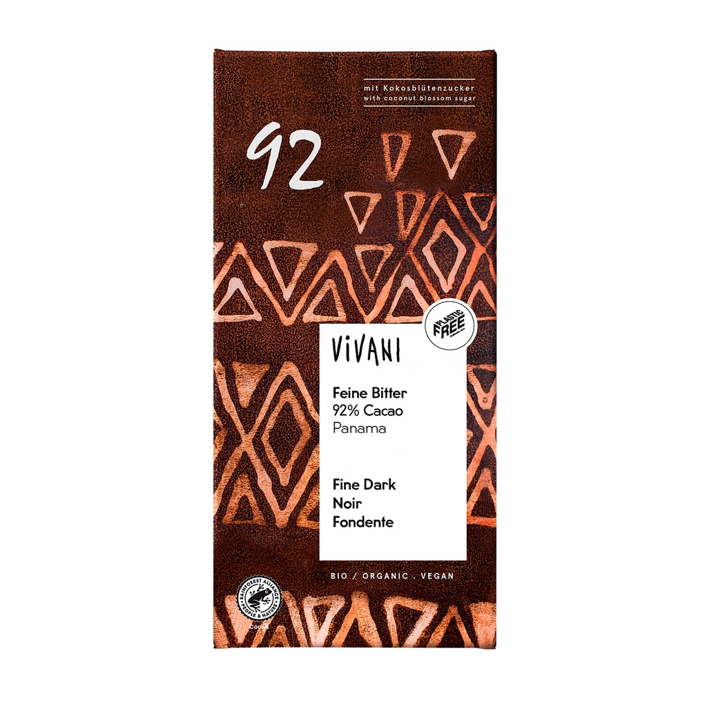 [有機] 德國 Vivani 92%天然黑巧克力