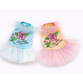 【Yumico寵物用品】春夏款 玫瑰蓬蓬紗裙 寵物衣服