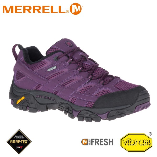 【MERRELL 美國 女 MOAB 2 GORE-TEX登山健行鞋《黑莓》】ML034828/多功能鞋/健行/悠遊山水