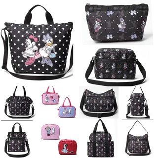 ♥ 小花日韓雜貨 -- lesportsac 新款可愛肩背包手提包斜背包零錢包化妝包卡包-米妮唐老鴨黛西黑色款