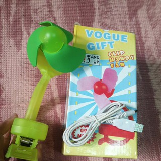 全新 vogue gift clip handy fan夾式電扇 娃娃車 綠 usb 電池 嬰兒床