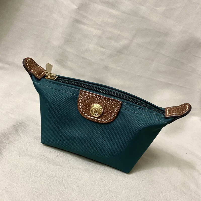 ［二手］LONGCHAMP 法國Le Pliage 水餃型零錢包 墨綠