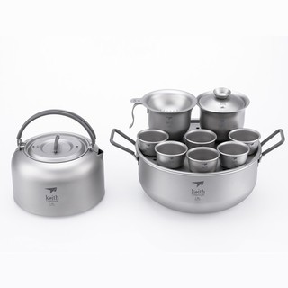 【keith純鈦】ti3900茶具11件套組 六人份 鈦茶具 鈦泡茶器 露營《屋外生活》