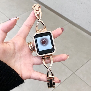 輕奢風 Redmi手錶2Lite 金屬鑲鑽X款手鍊式錶帶 小米手錶超值版 Mi Watch Lite 手錶帶 腕帶