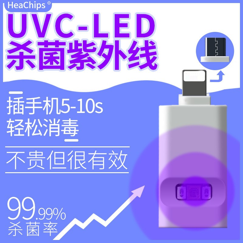 手機消毒器 紫外線殺菌消毒燈 UVC殺菌燈 便攜式 適用於蘋果 安卓 Type c 即時殺菌燈 紫外線手機殺菌燈