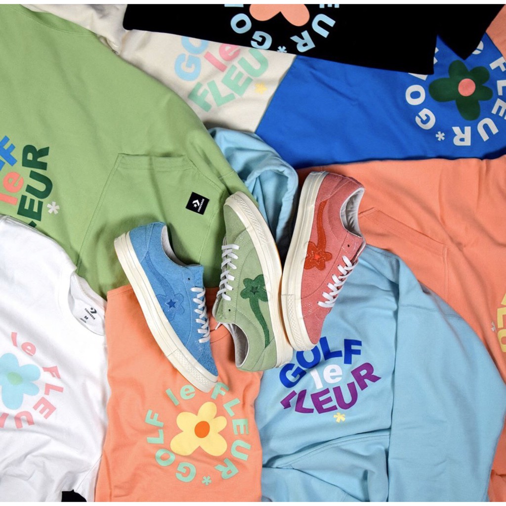 現貨 Converse X Golf Le Fleur Hoodie 帽T 粉 綠 白 藍 黃 男女