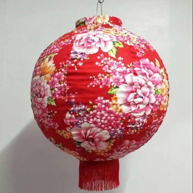 50公分客家大紅牡丹花布燈籠 蝦皮購物