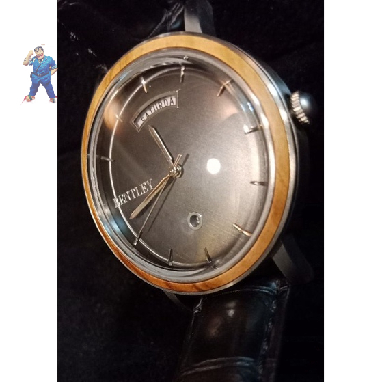 ✨ 賓利真品紳士腕錶✨♥原木錶圈設計♥✨二手精選（稀有款式）✨ 男錶  ♦免運♦