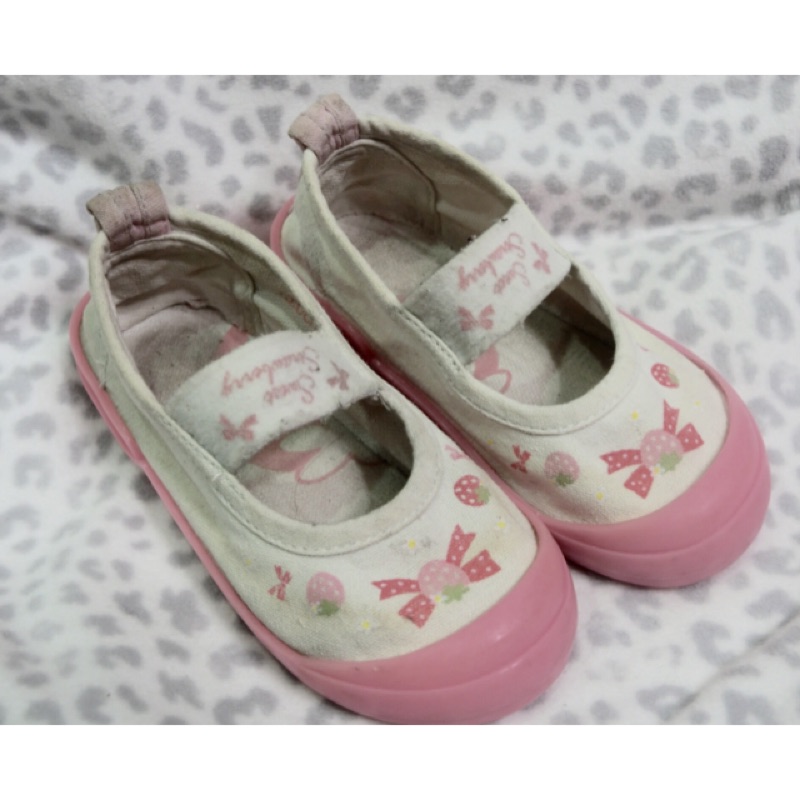 (二手)Mother garden草莓蝴蝶鞋/室內鞋/幼兒園鞋/兒童鞋 15號