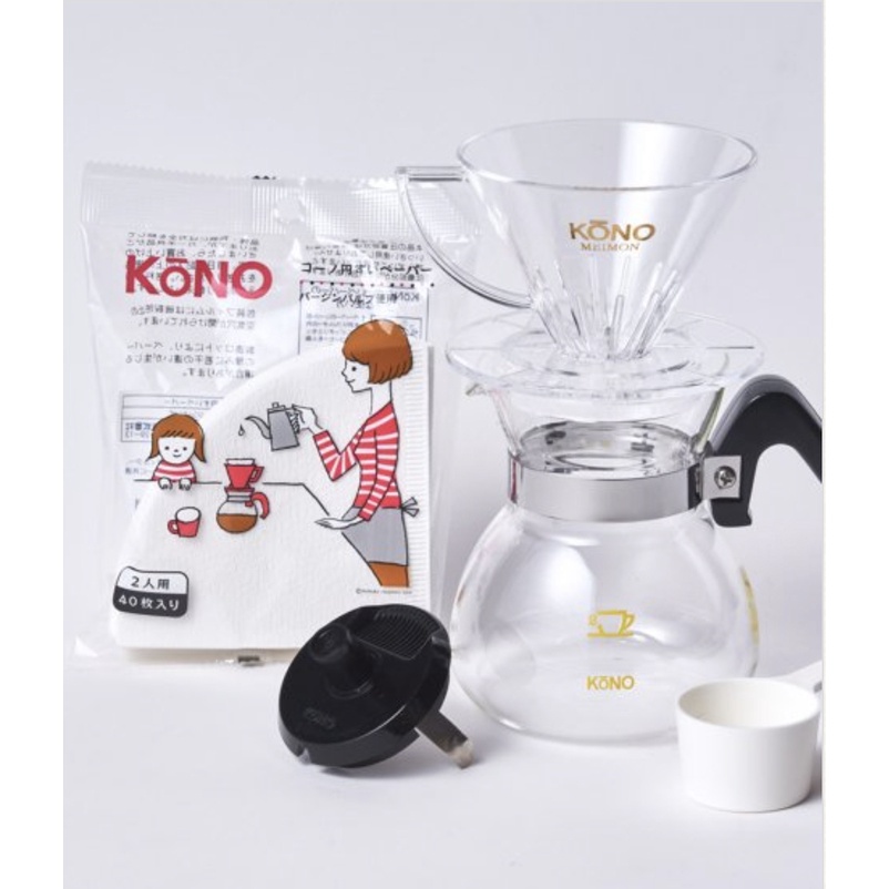 【伴咖啡 】KONO MEIMON 名門手沖濾器組 2人用 透明款 MDN-20