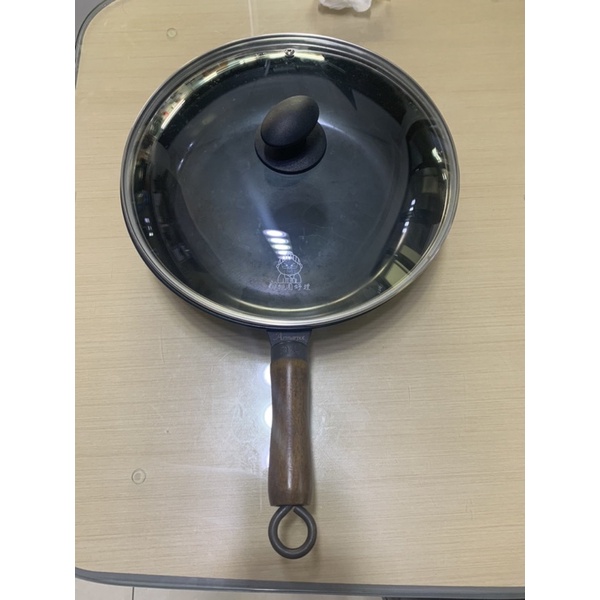 鐵鍋-二手Armarpot 旗艦30cm阿媽牌生鐵-深平底鍋套組-新式專利&商標握把設計