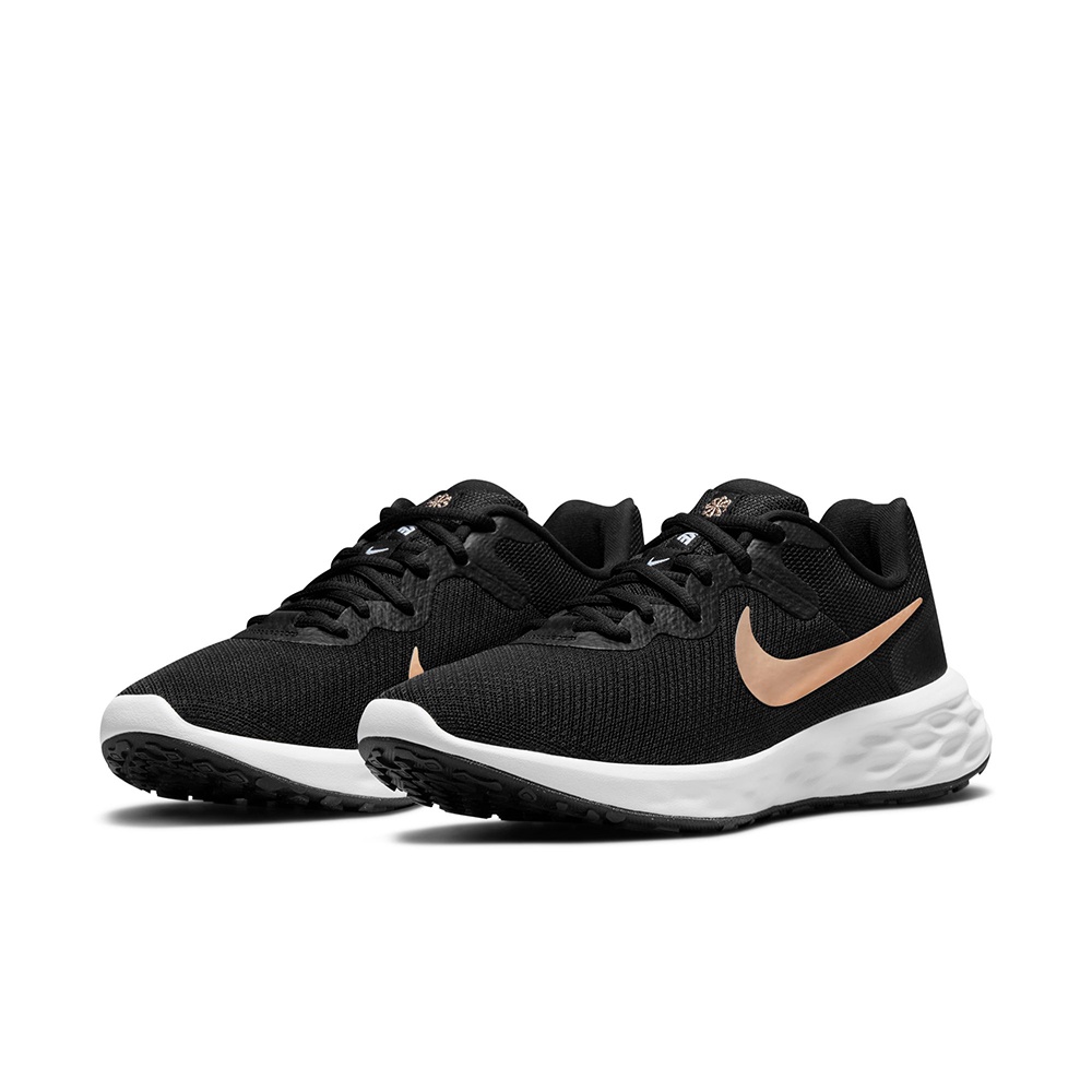 NIKE 耐吉2202女鞋運動鞋 慢跑鞋 緩震 W REVOLUTION 6 NN 黑金 DC3729005