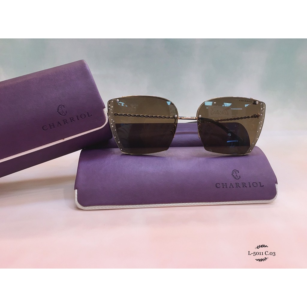 麗睛眼鏡【CHARRIOL 夏利豪】無框細緻碎鑽款太陽眼鏡 L-5011 鋼索繩紋高質感純鈦眼鏡 瑞士一線精品品牌