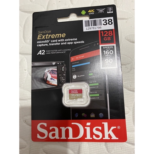 SanDisk Extreme microSDXC V30 A2 128GB 記憶卡