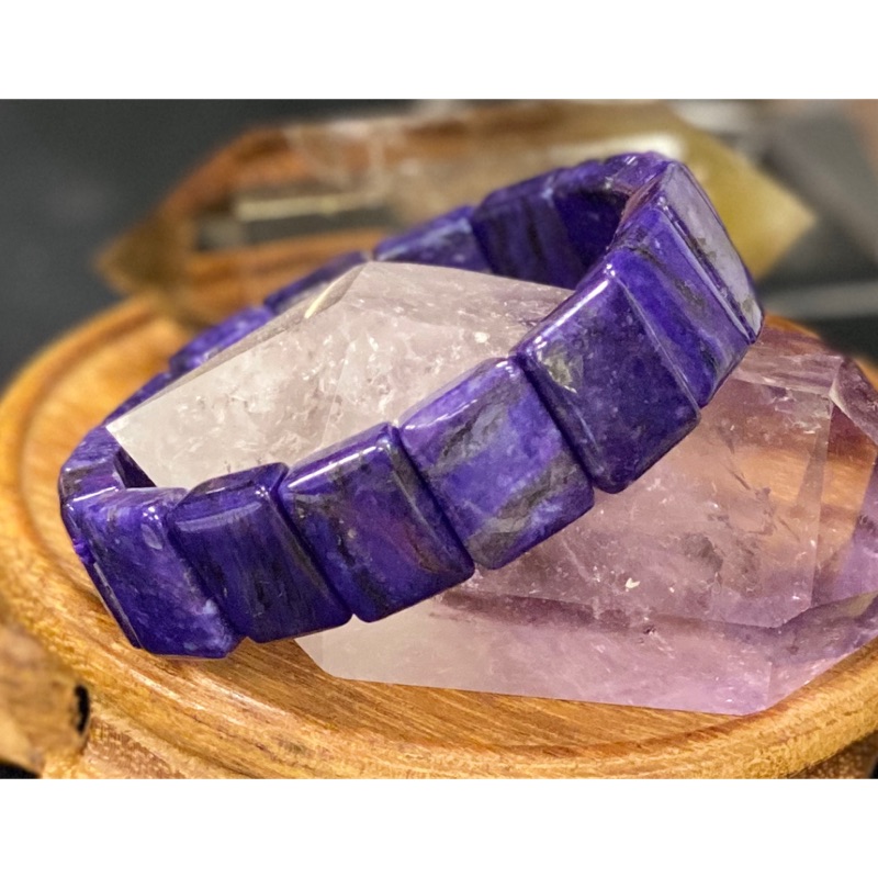 『磐龍水晶飾品』天然紫龍晶手排（15.8mm)