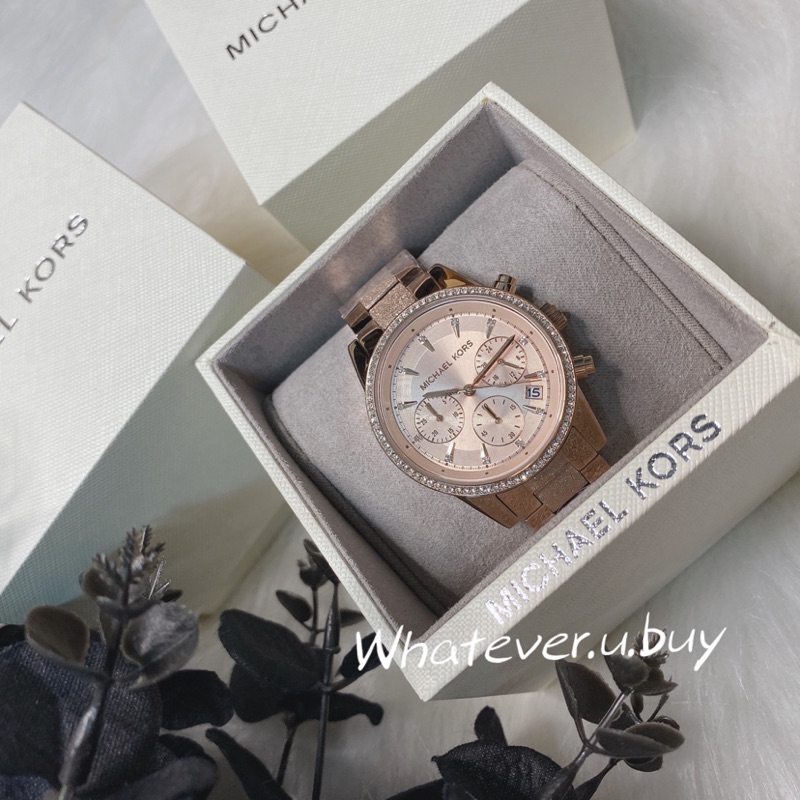 現貨🐷WUB / Michael Kors MK 6598 三眼玫瑰金鑽錶腕錶⌚️ 女錶 手錶 送禮 女生手錶 女用手錶