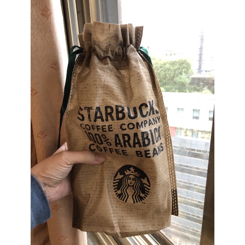 Starbucks星巴克塑膠束口袋買 包熱水壺的 很新