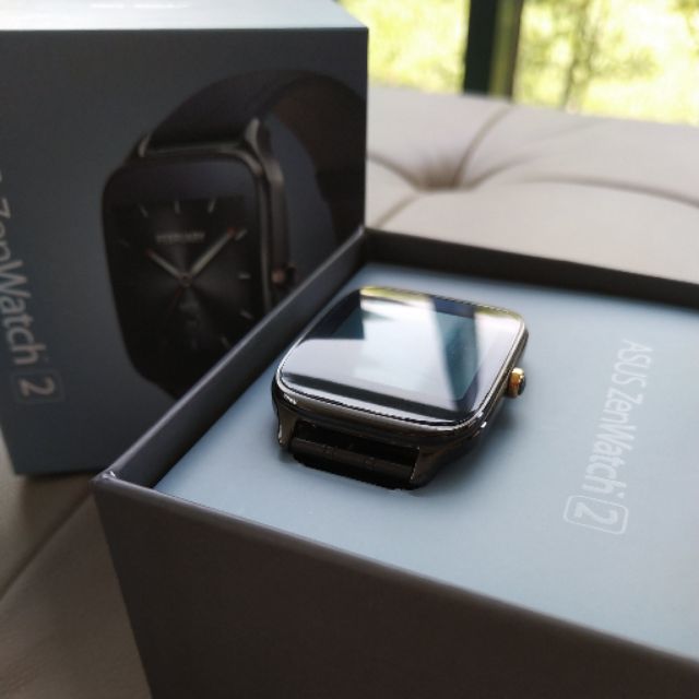 &lt;真皮錶帶+不鏽鋼黑鋼帶一次擁有！&gt; ASUS ZenWatch 2 智慧型手錶 真皮伯爵藍+不鏽鋼黑色鋼帶
