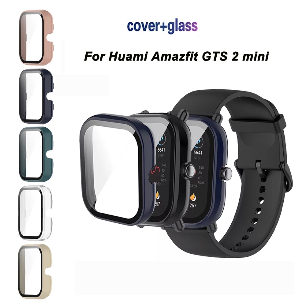Huami Amazfit GTS2 mini GTS 2 mini時尚硬質 PC 框架保險槓保護殼 + 高清超薄鋼化膜