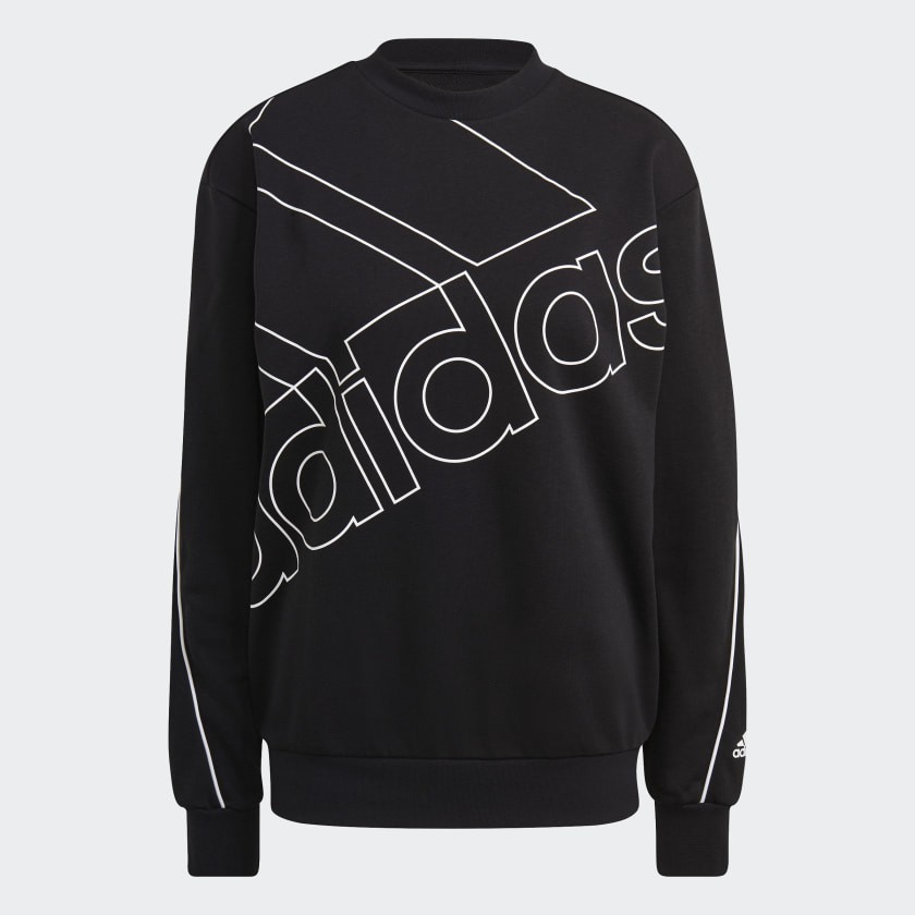 Adidas Giant Logo Sweatshirt 女款黑色運動長袖上衣-NO.GM5634