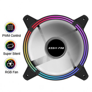 EZDIY-FAB 12cm雙框架ARGB PWM風扇 1件裝