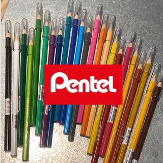 『ZSARTSHOP』Pentel 飛龍 油性色鉛筆 彩色鉛筆 色鉛筆 單色 24色可選 附蓋子