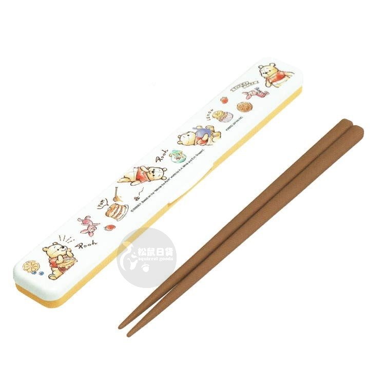 ♡松鼠日貨♡日本帶回 日本製 正版 小熊維尼 維尼 攜帶式 環保 餐具  筷子 收納盒