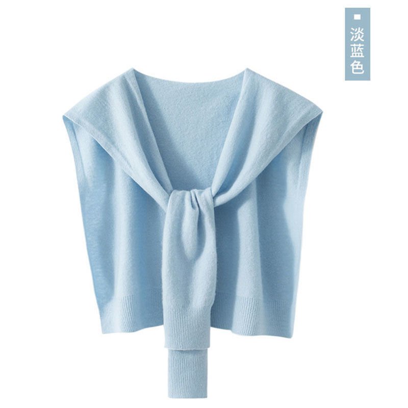 【喵小喵】領巾春鞦款打結小披肩外搭網紅高端假領護頸椎夏季外搭針織圍巾女係帶miao WNVX