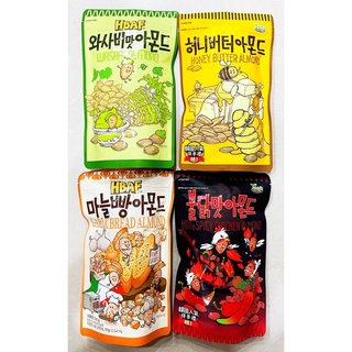 【韓國忠清南道】韓國HBAF-杏仁果 芥末、蜂蜜奶油、火辣雞、海苔、大蒜麵包、焦糖鹽味花生 蝴蝶餅 零食 點心