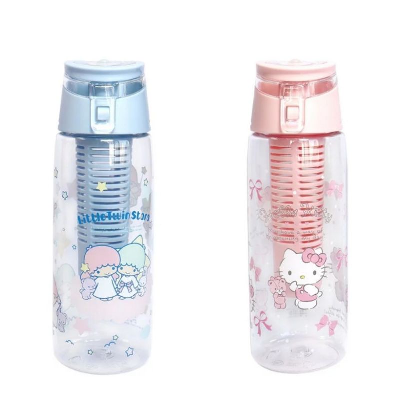 【正版授權】三麗鷗 HelloKitty 雙子星 手提透明冷水壺身水瓶-Kitty/雙子星
