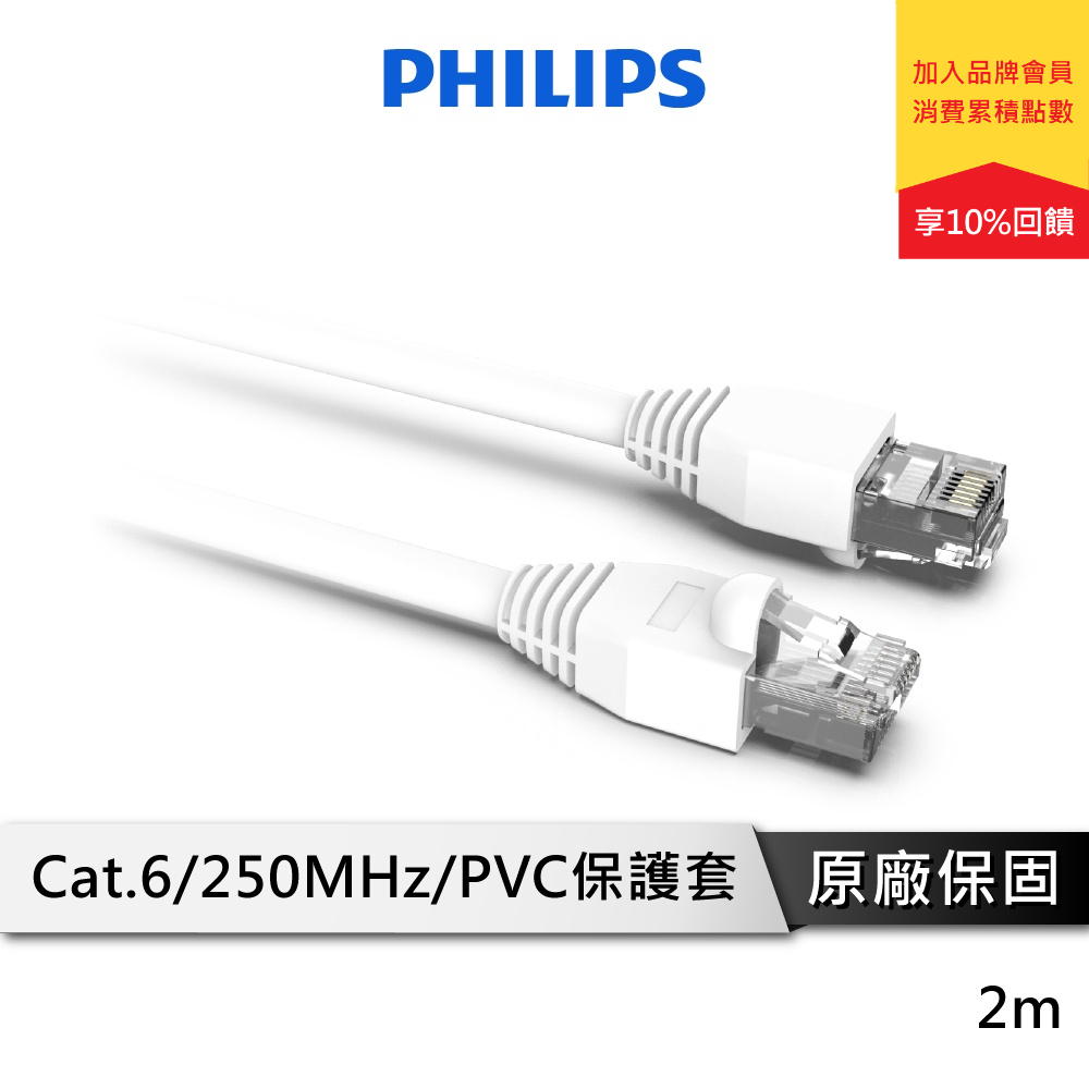 PHILIPS 飛利浦  SWN2204G/10 2.0m Cat 6 網路線