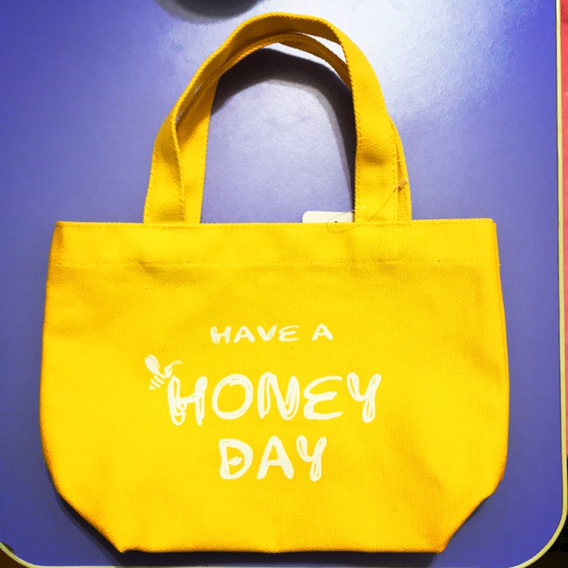 多芬蜂蜜 黃色立體厚帆布 手提袋 小購物袋《全新》