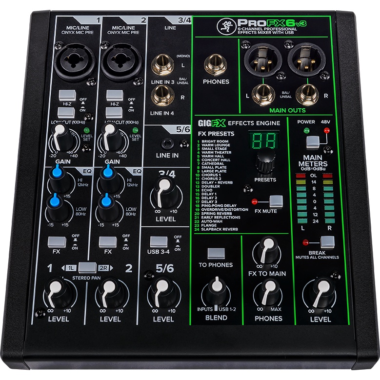 【標緻音響】美國Mackie ProFX6v3 6軌專業USB混音器 錄音介面 台灣公司貨